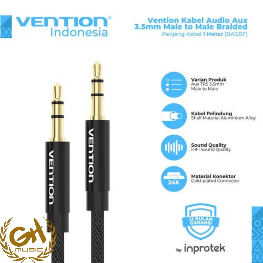 Vention BAG Kabel Audio Aux 3.5mm Male to Male Fabric Braided - 0,5m