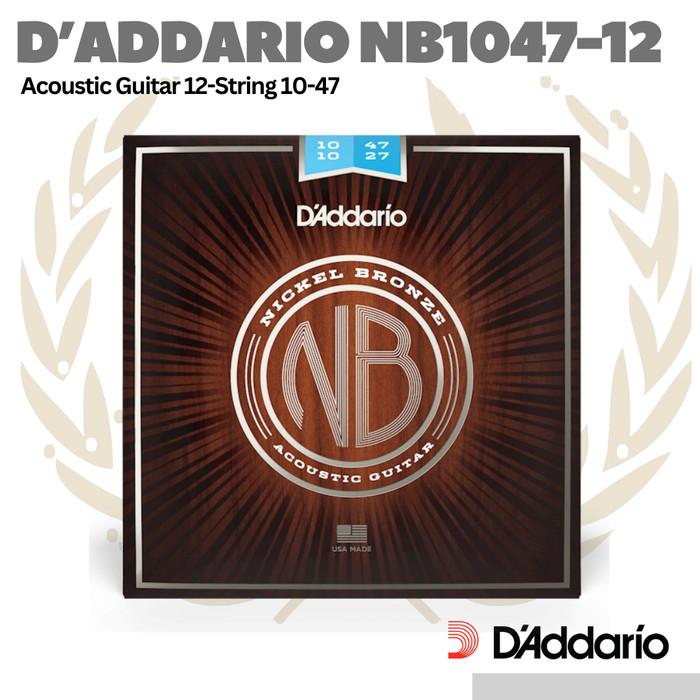 D'addario NB1047-12 Nickel Bronze Acoustic Guitar String - 12 Senar