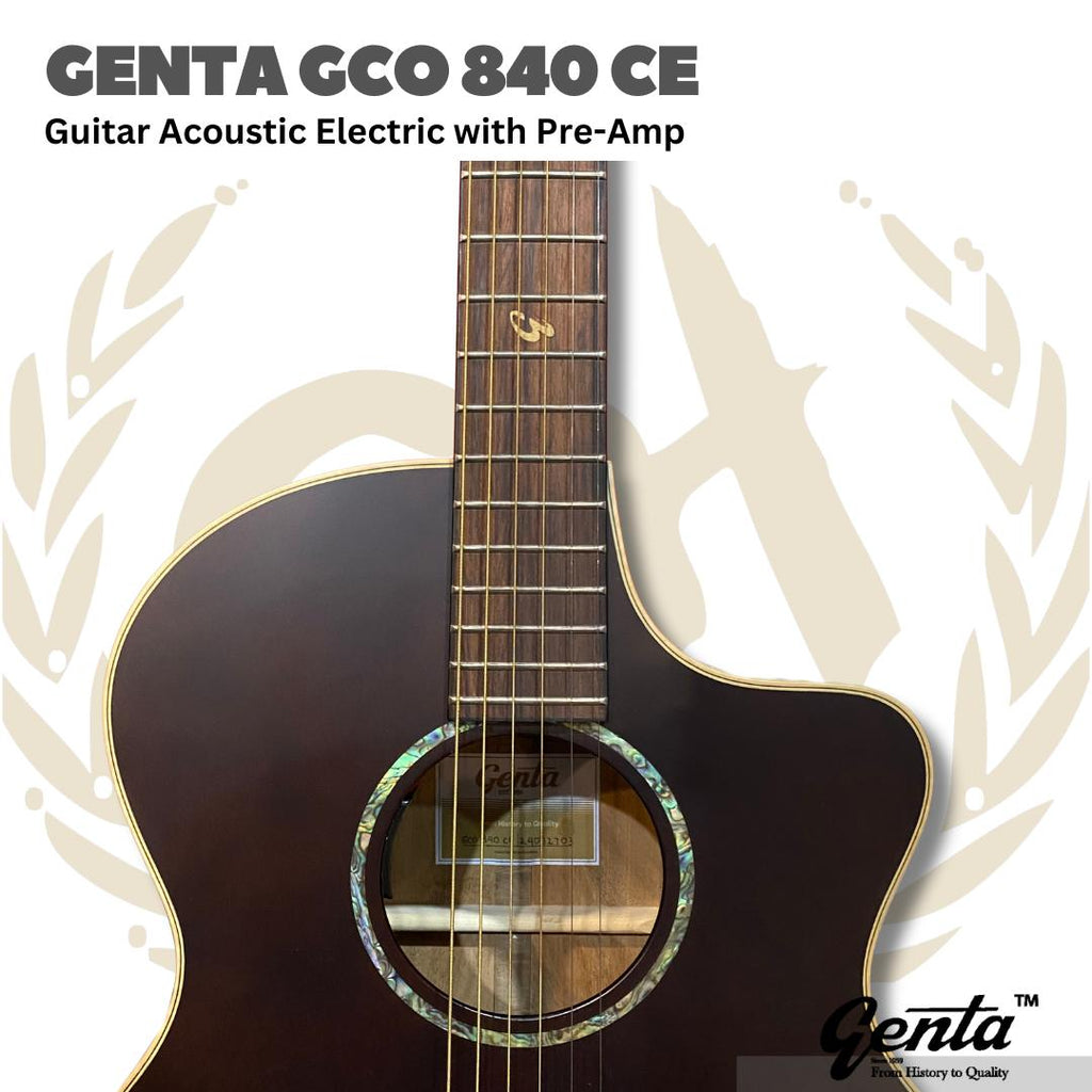 GENTA GCO 840 CE Acoustic Electric Guitar | Gitar Akustik With Preamp GCO840CE
