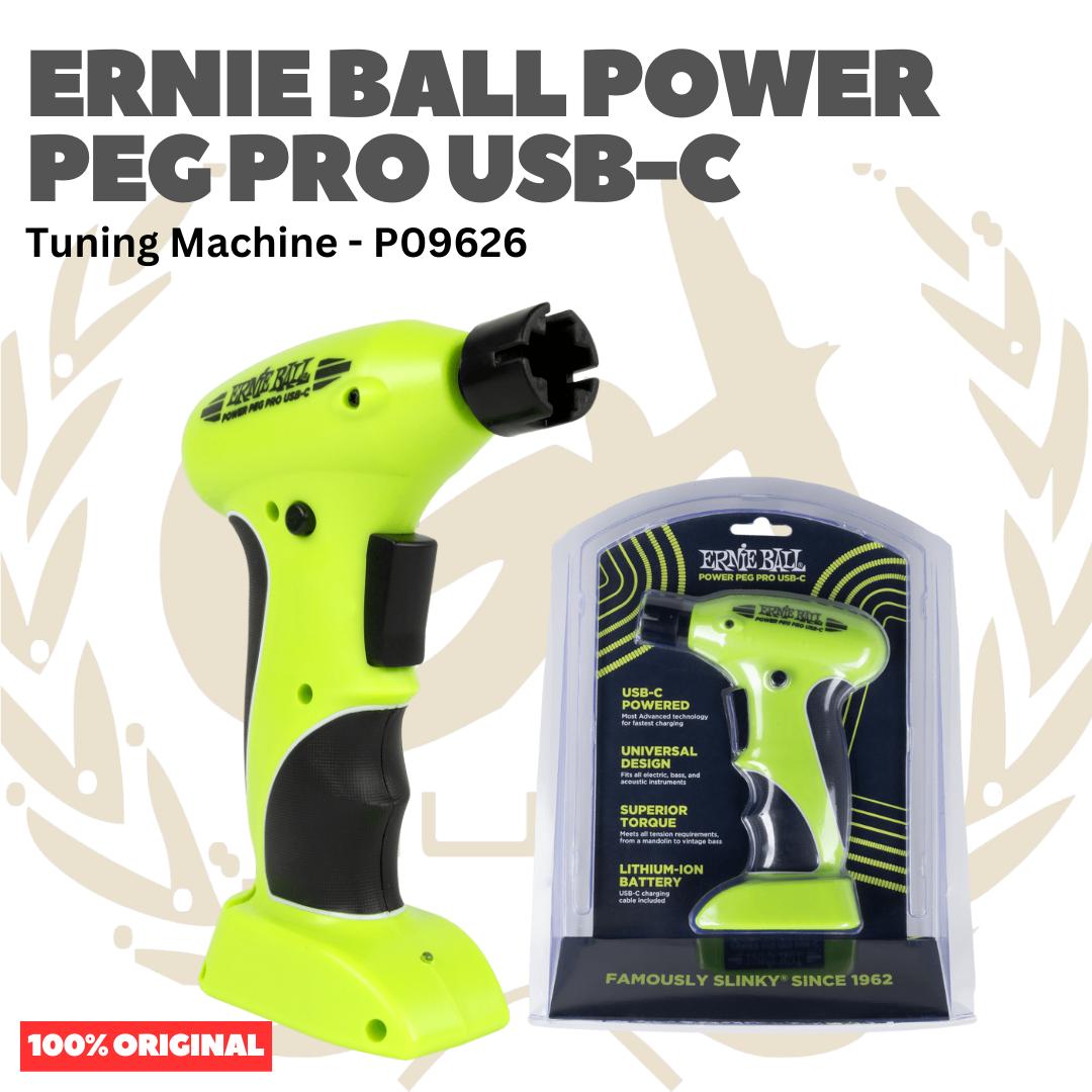 Ernie Ball P09626 Power Peg Pro USB-C Rechargeable String Winder Tuning Machine - Mesin Pemutar Senar 9626 Original Asli