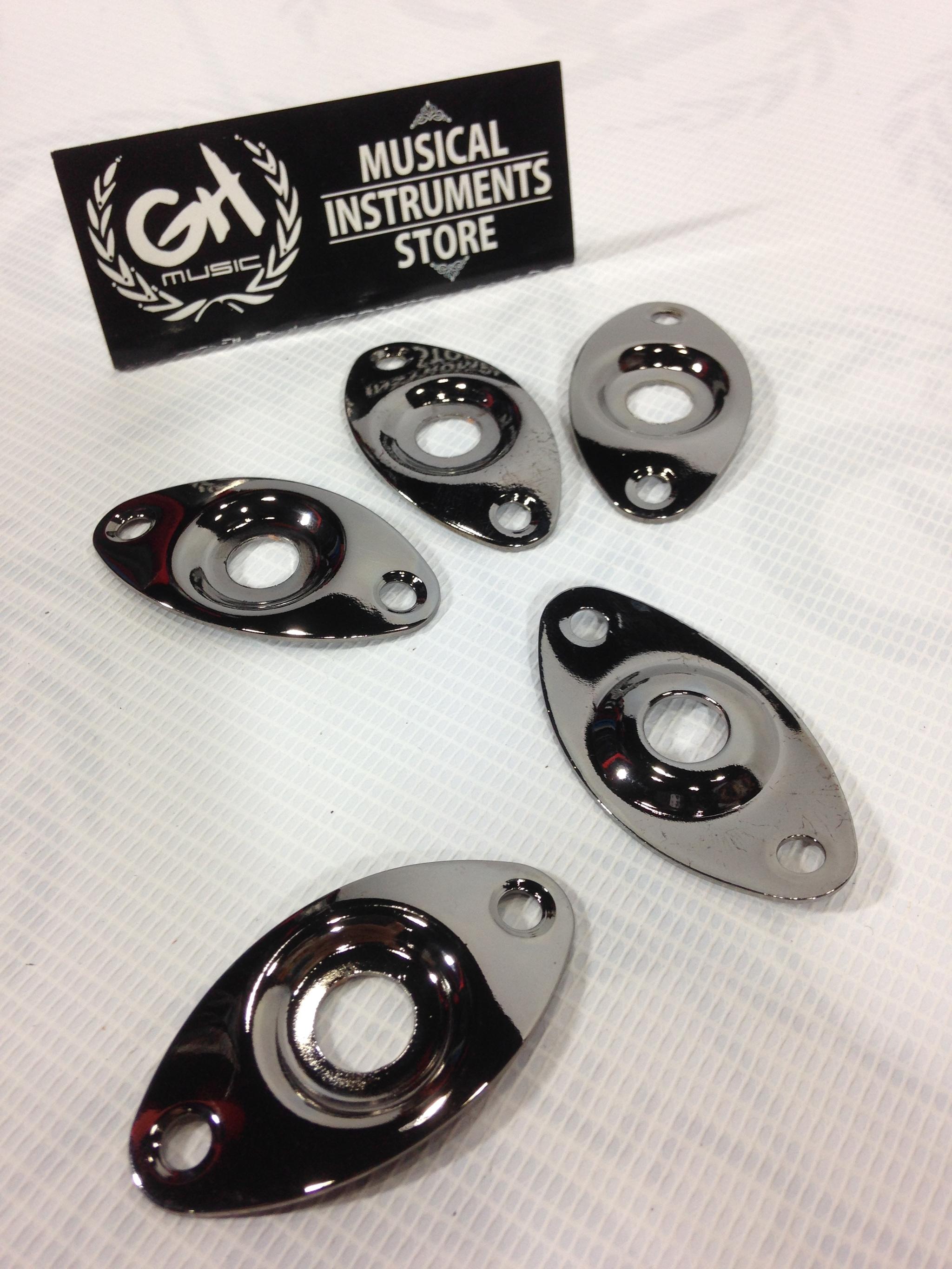 GUITAR JACK PLATE METAL CHROME