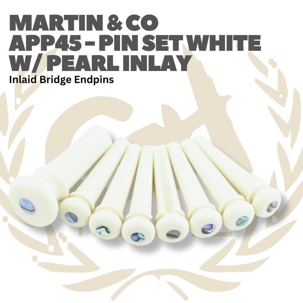 Martin Pin Set With Pearl Inlay Bridge Endpins Inlaid - Akustik Bridge Pin Acoustic APP45 APP42