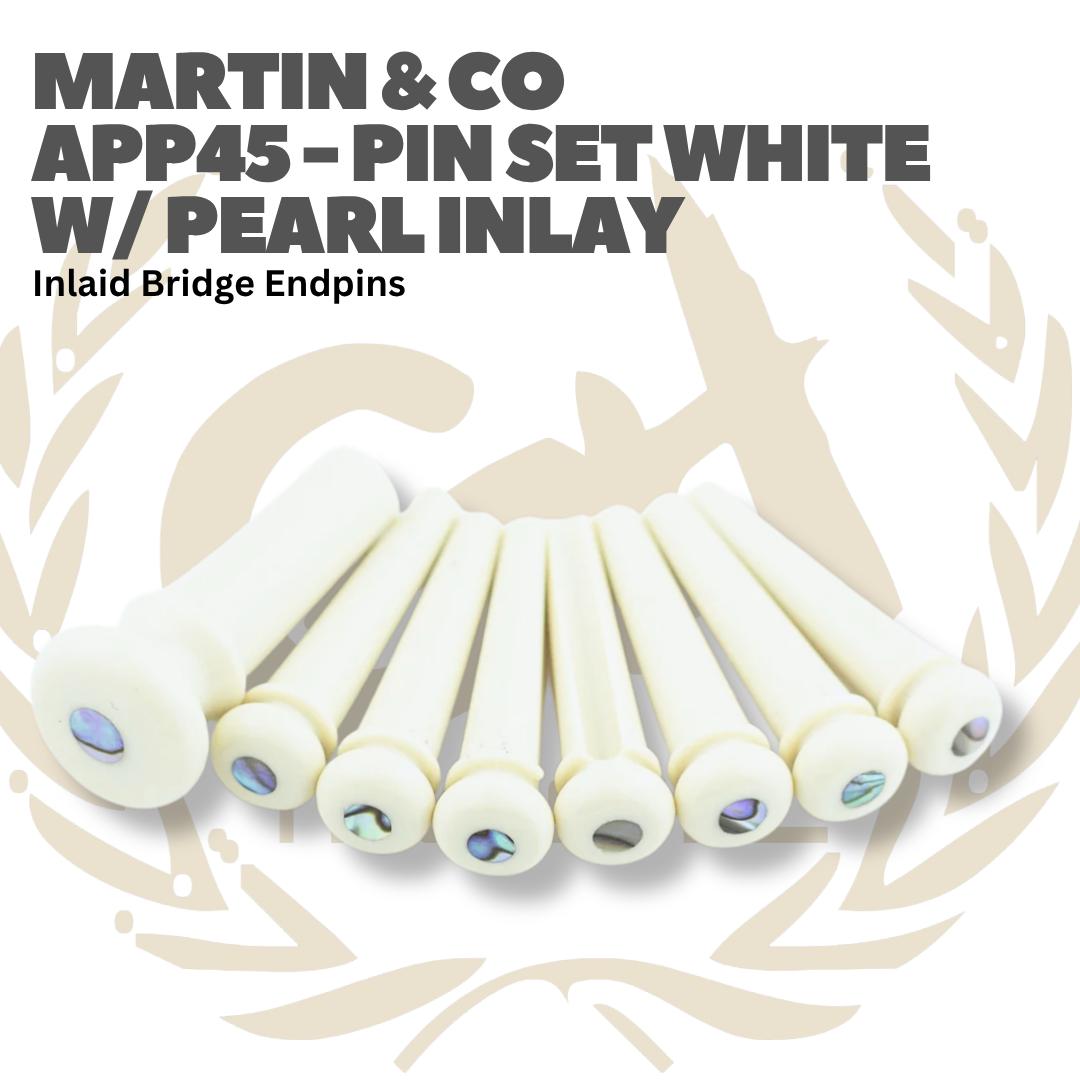 Martin Pin Set With Pearl Inlay Bridge Endpins Inlaid - Akustik Bridge Pin Acoustic APP45 APP42