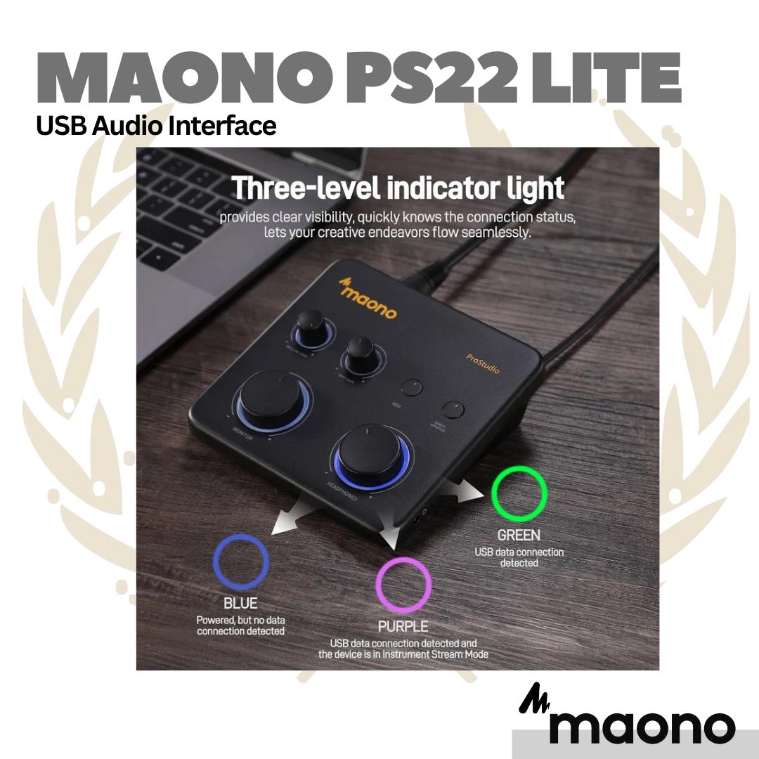 Maono PS22 Lite USB Audio Interface - Soundcard Recording