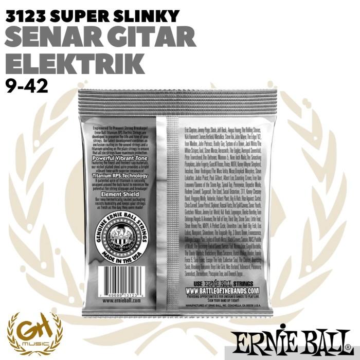 Ernie Ball 3123 Super Slinky Titanium RPS Coated Electric Strings 9-42