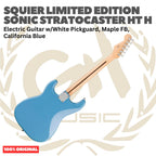 SQUIER Limited Edition Sonic Stratocaster HT H Electric Guitar, Maple FB, California Blue - Gitar Listrik Elektrik Original Asli