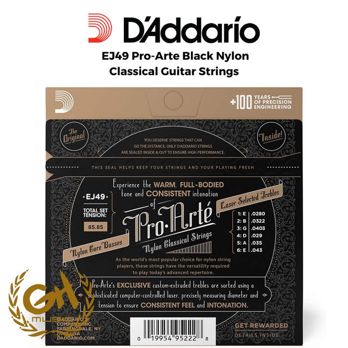 D'Addario EJ49 Pro-Arte Black Nylon Classical Guitar Strings
