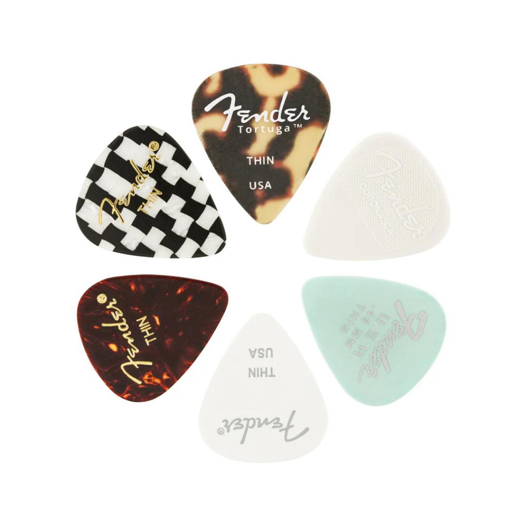 Fender 351 Material Medley Guitar Pick, 6-Pack - Pik Gitar Bass