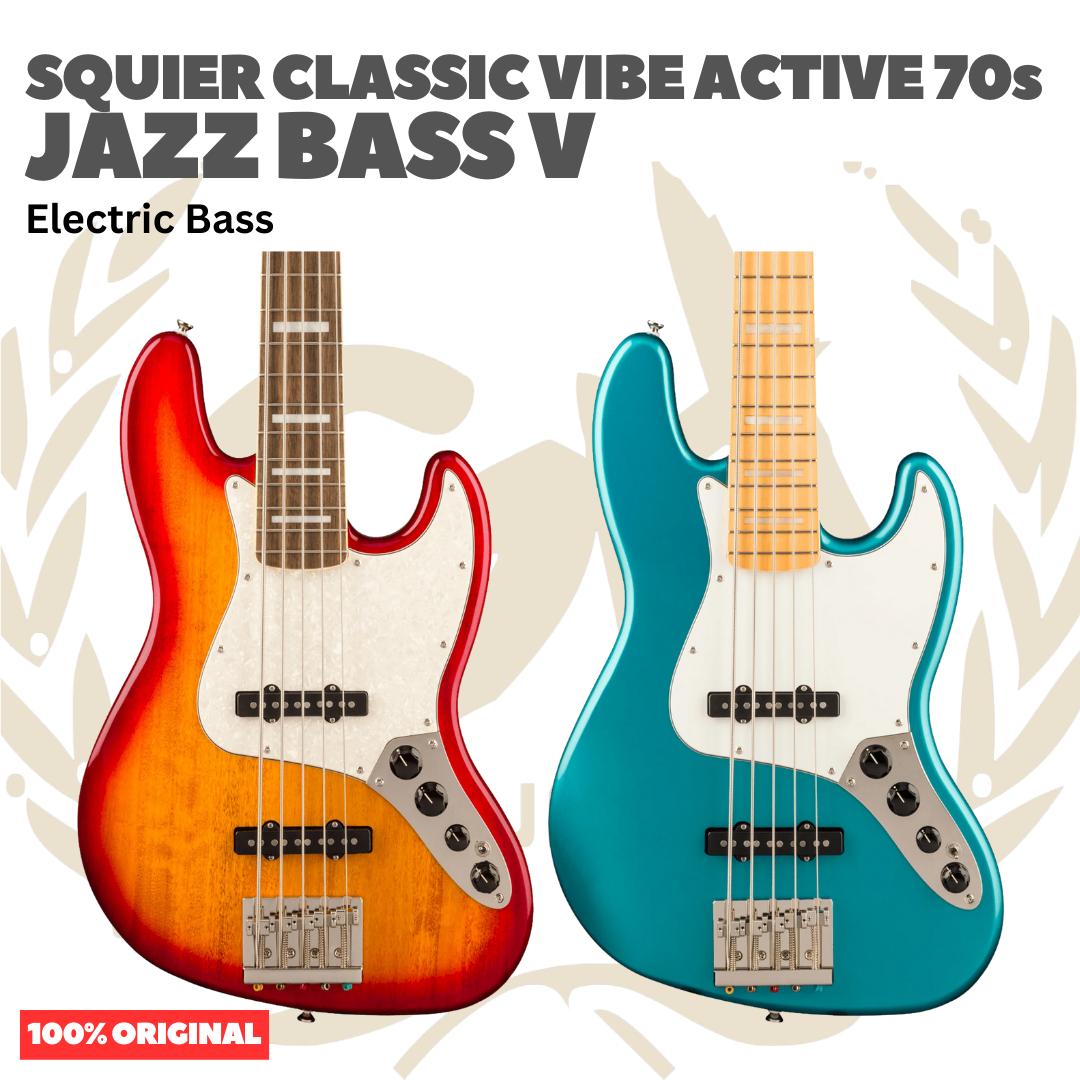 SQUIER Classic Vibe Active 70s Jazz Bass V Electric Bass Guitar - Gitar Bass Listrik Elektrik Aktif 5-string Original Asli