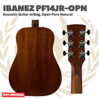 Ibanez PF14JR-OPN Acoustic Guitar w/Bag, Open Pore Natural - Gitar Akustik