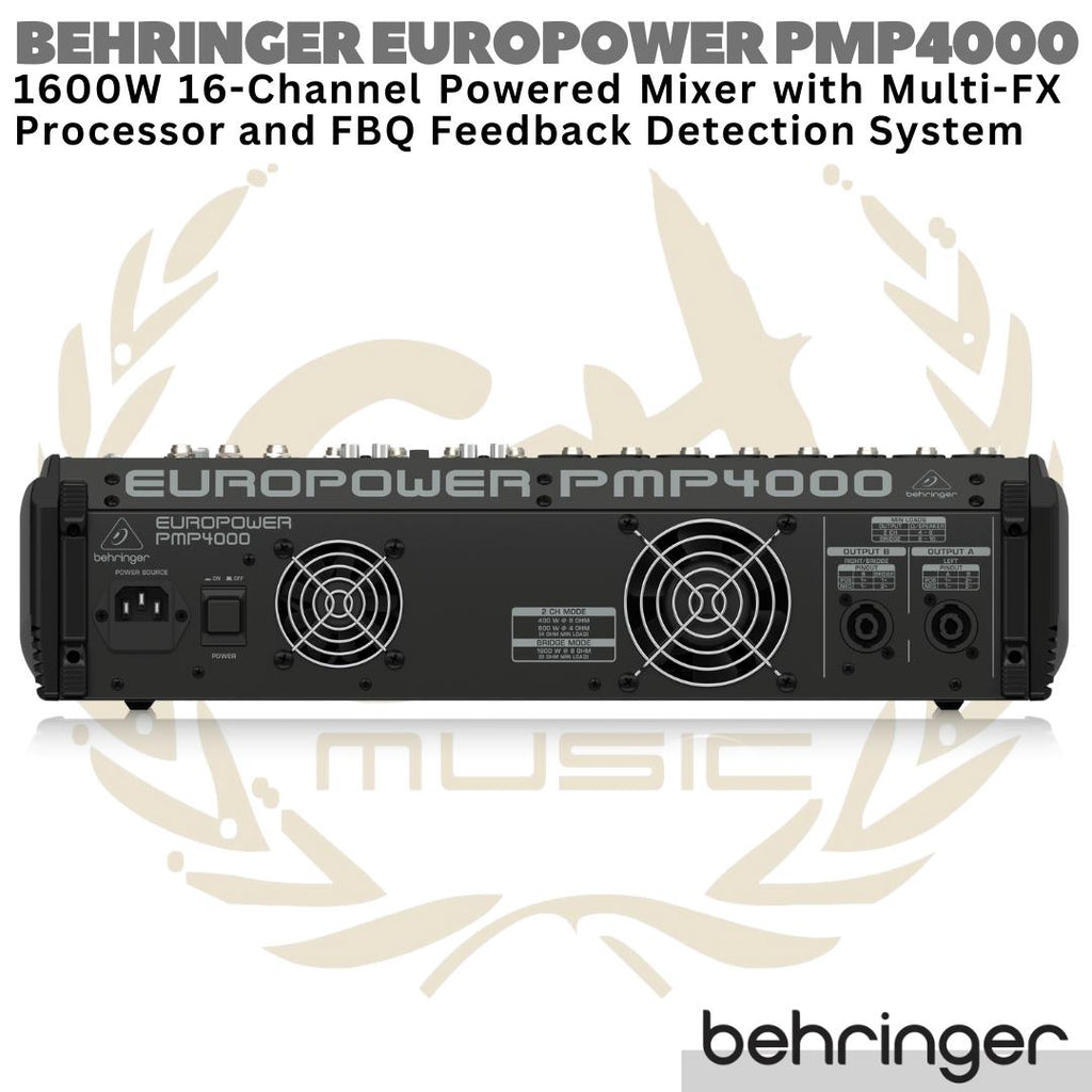 BEHRINGER EUROPOWER PMP4000 16 channel 1600W Powered Audio Mixer