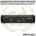 BEHRINGER EUROPOWER PMP4000 16 channel 1600W Powered Audio Mixer