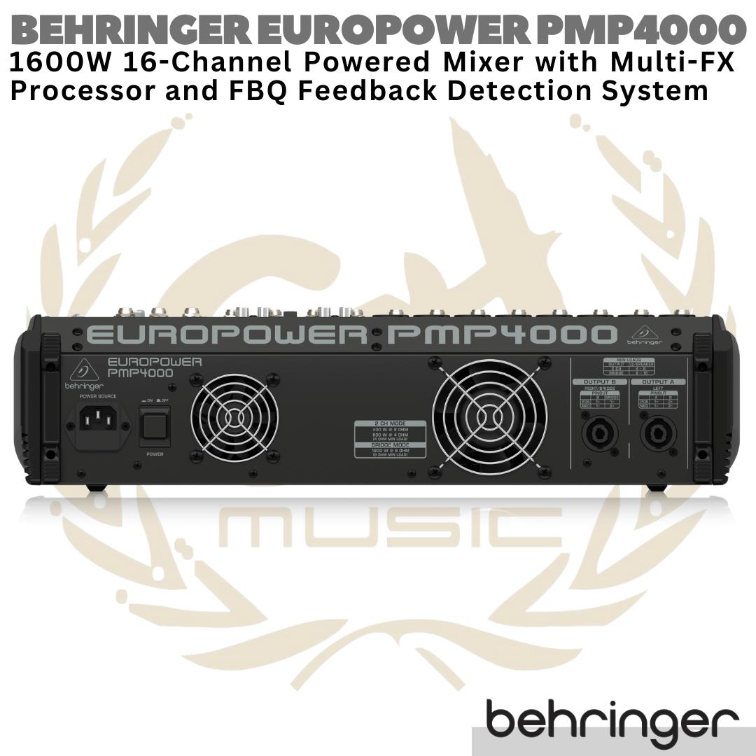 BEHRINGER EUROPOWER PMP4000 16 channel 1600W Powered Audio Mixer