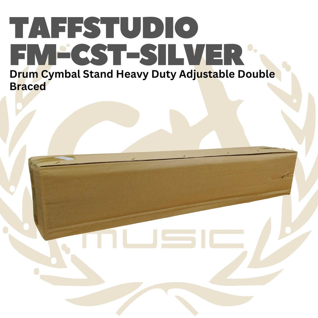 FM-CST Drum Cymbal Stand Heavy Duty Adjustable Double Braced - FM CST Stand Simbal Drum TAFF STUDIO FMCST SILVER