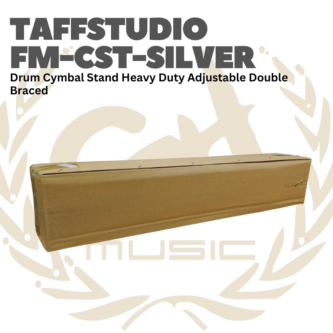 FM-CST Drum Cymbal Stand Heavy Duty Adjustable Double Braced - FM CST Stand Simbal Drum TAFF STUDIO FMCST SILVER