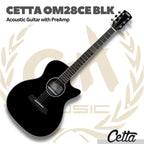 Cetta OM28CE Acoustic Guitar with Pre-Amp - Gitar Akustik Elektrik Cetta OM28CE dengan PreAmp