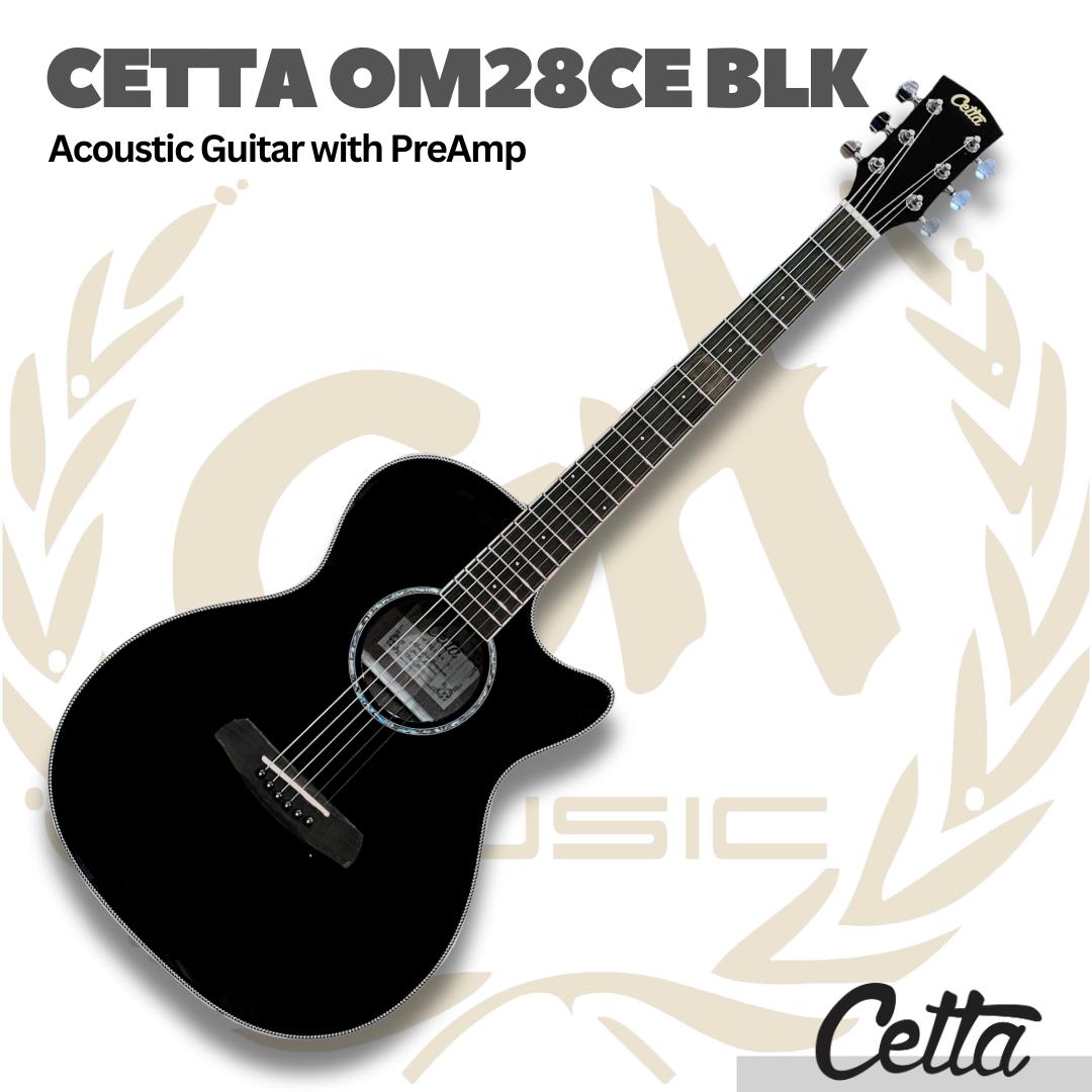 Cetta OM28CE Acoustic Guitar with Pre-Amp - Gitar Akustik Elektrik Cetta OM28CE dengan PreAmp