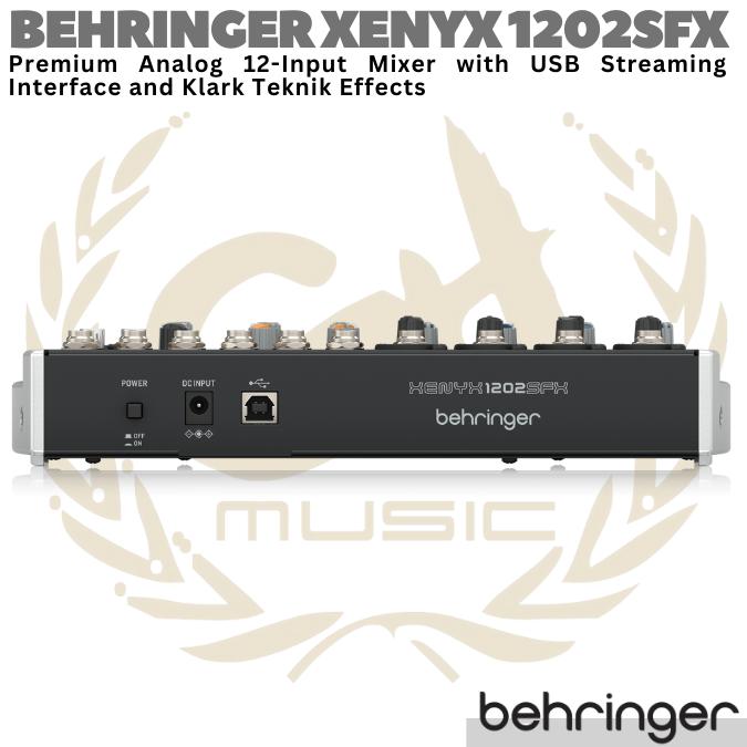 BEHRINGER XENYX 1202SFX Audio Mixer with USB Streaming Interface