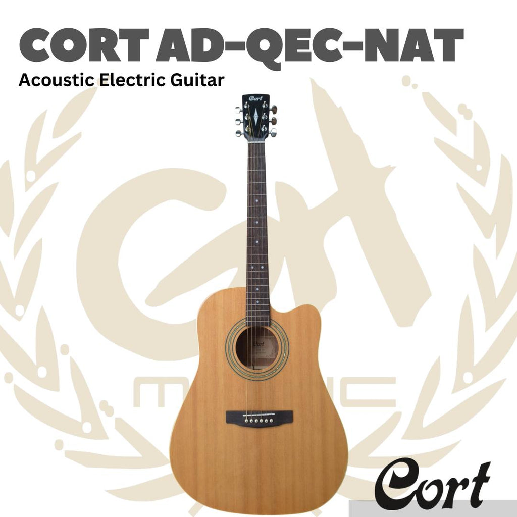 Cort AD-QEC-NAT Acoustic Electric Guitar w/Bag - Gitar Akustik Elektrik Cort AD QEC NAT Include Softcase Bag