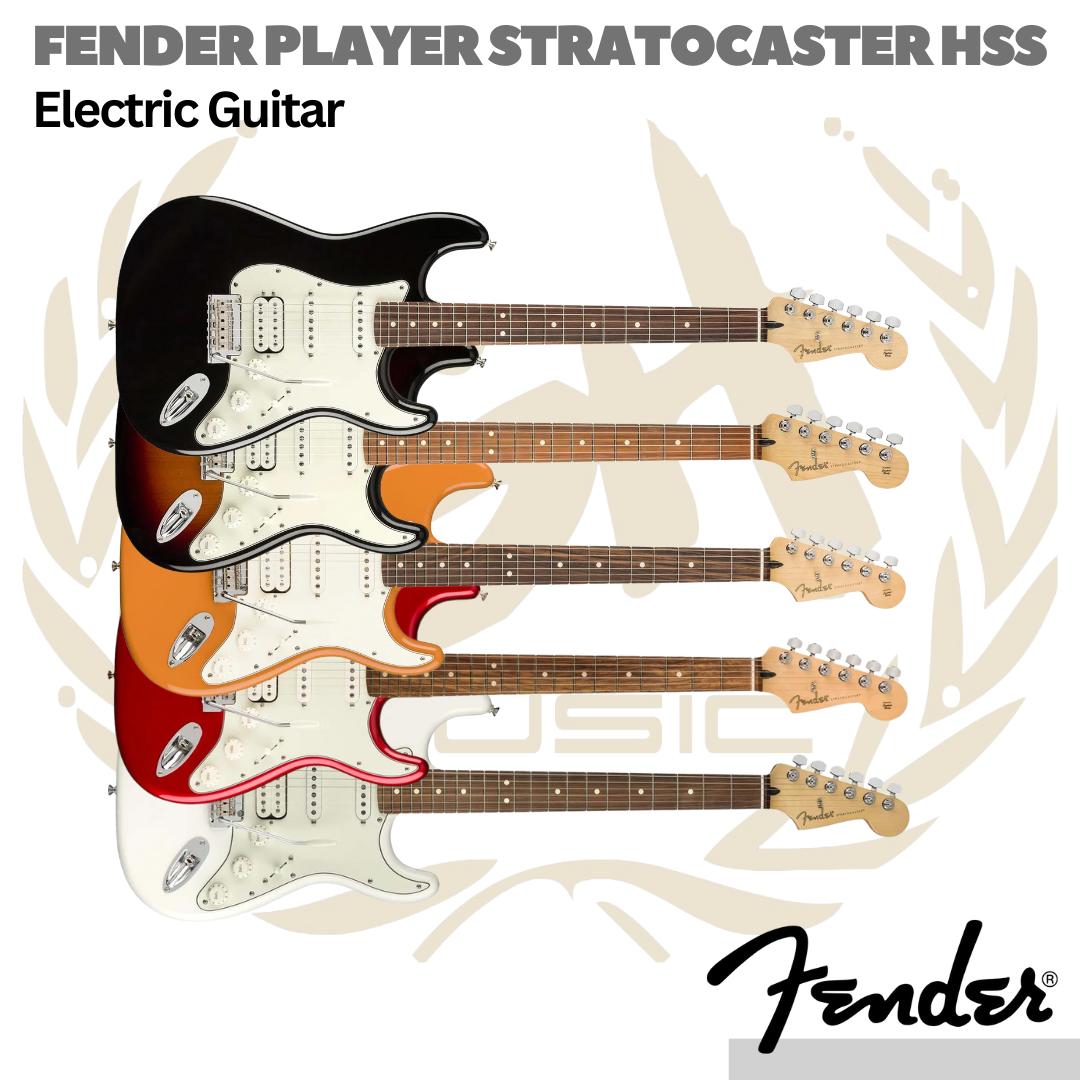Fender Player HSS Stratocaster Electric Guitar, Pau Ferro FB - Gitar Listrik