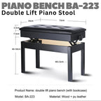 BA-223 Double Lift Piano Bench Stool | Kursi Keyboard BA223