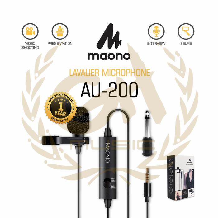 MAONO AU-200 DUAL LAVALIER Omnidirectional Clip On Mic HP DSLR Camera