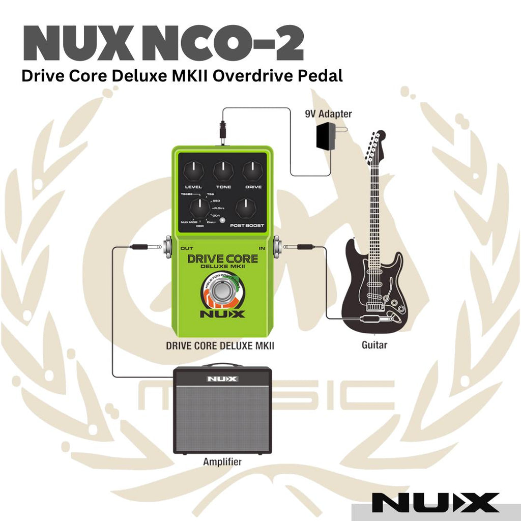 Nux NCO-2 Drive Core Deluxe MK II Overdrive Pedal - Efek Pedal Gitar Bass NCO2