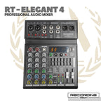 Recording Tech Elegant-4 Professional Audio Mixer | RT-Elegant4 4 Channel Mixer Podcast Karaoke