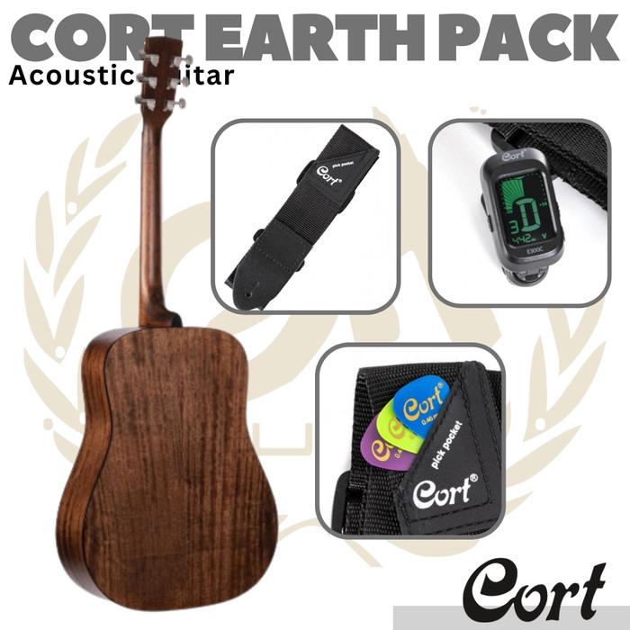 CORT EARTH PACK 60 Acoustic Guitar Bundle | Gitar Akustik Earth60 OP