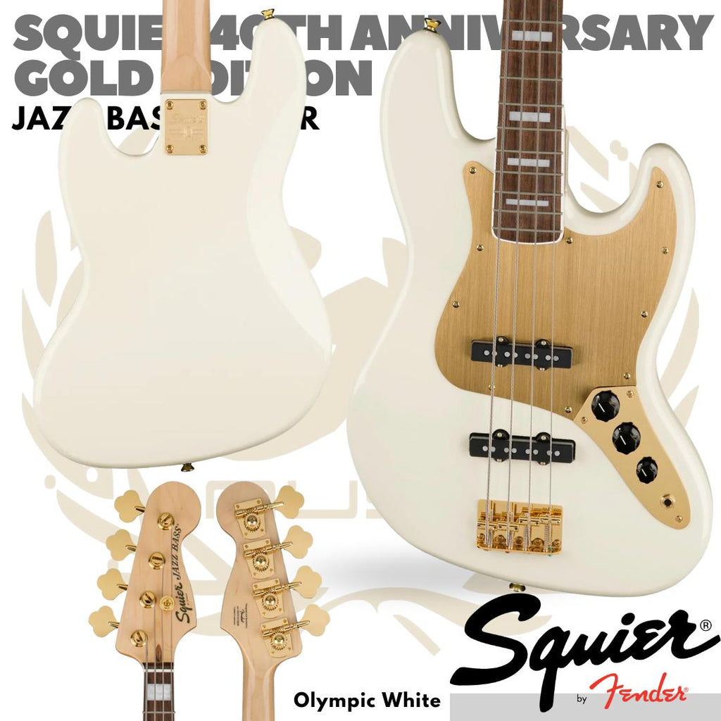 Squier 40th Anniversary Gold Edition Jazz Bass Guitar - BASS ELEKTRIK