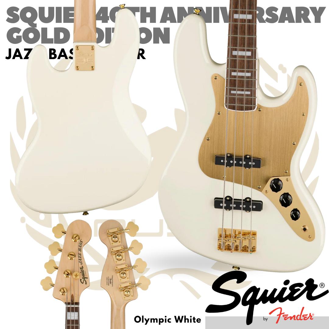 Squier 40th Anniversary Gold Edition Jazz Bass Guitar - BASS ELEKTRIK