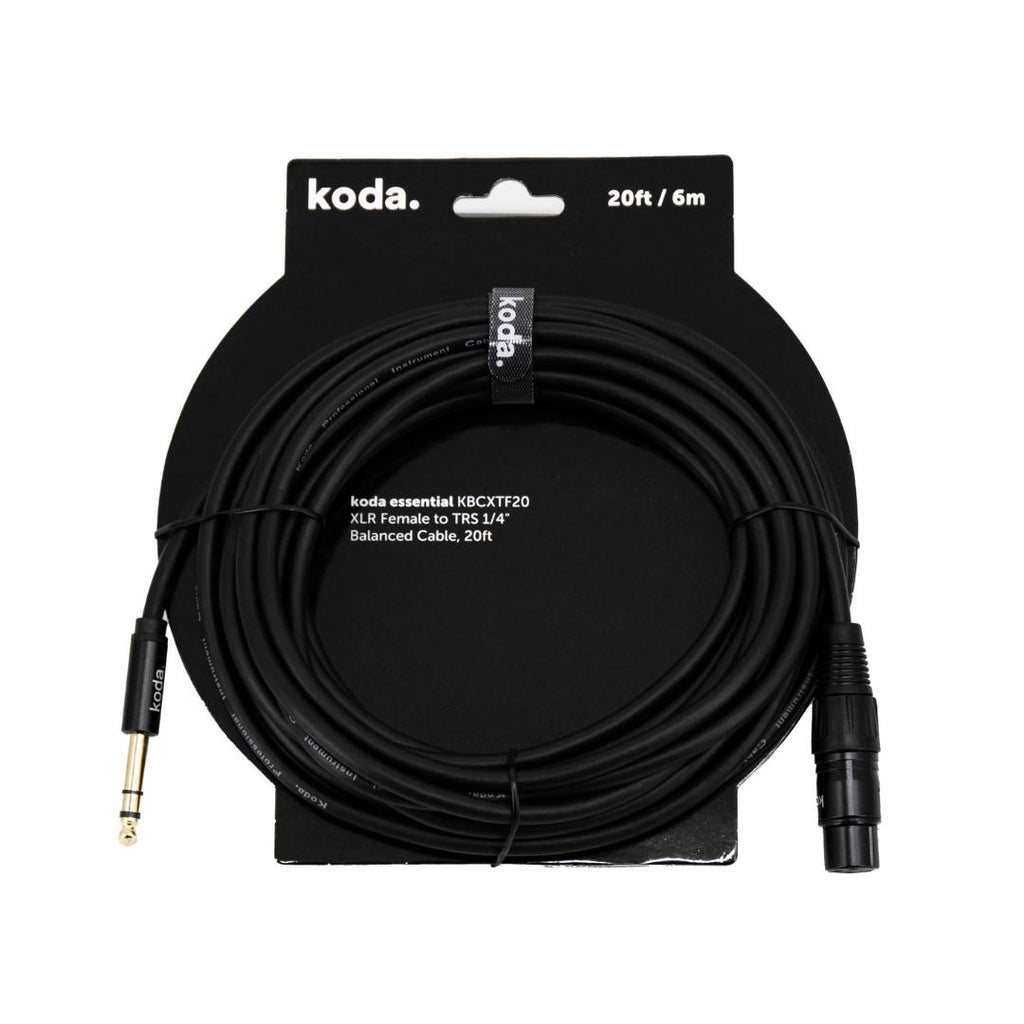 koda essential KBCXTF XLR Female to TRS 1/4 inch Balanced Cable - Kabel TRS XLR