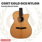 Cort Gold OC8 Nylon Natural Gloss Acoustic Electric Guitar w/Case - Gitar Akustik Elektrik