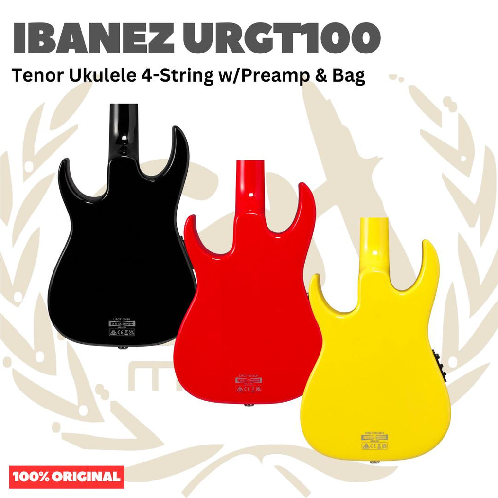 Ibanez URGT100 Tenor Ukulele 4-String w/Preamp & Bag - Ukulele Tenor 4-senar Original Asli