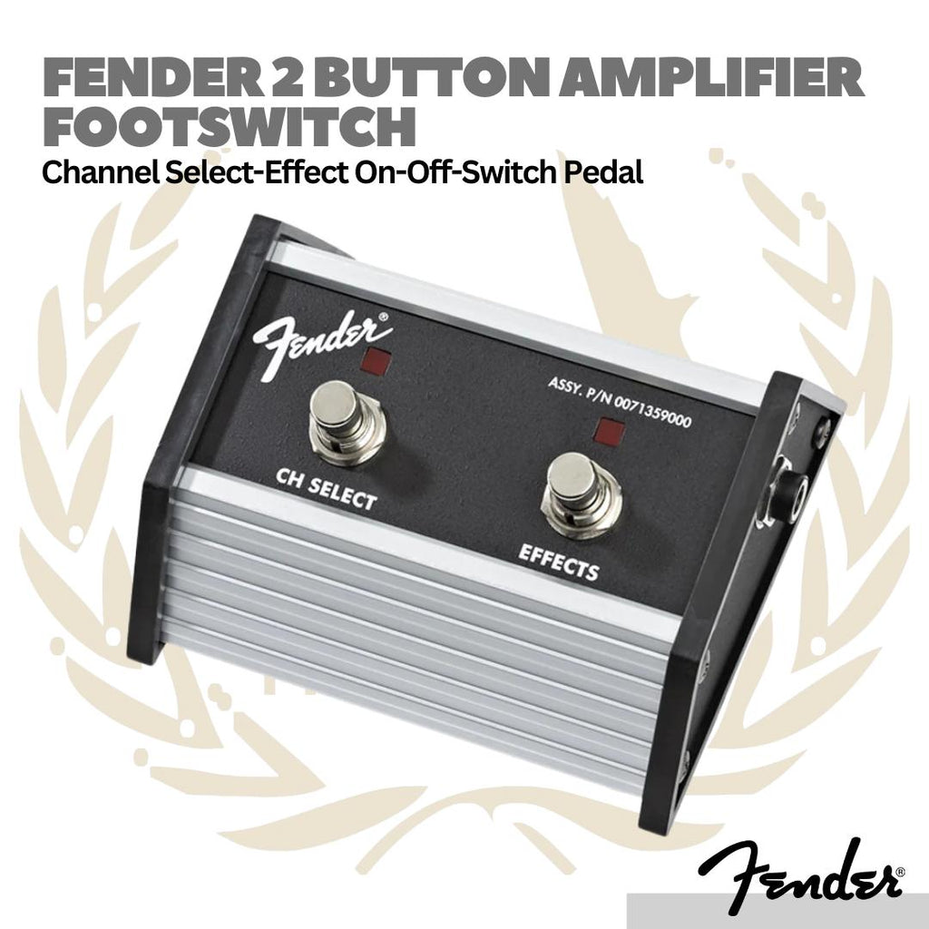 Fender 2 Button Amplifier Footswitch Channel Select-Effects On-Off - Switch Pedal