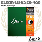 Elixir 14102 Nanoweb Electric Bass Strings, Long Scale, Medium, 50-105