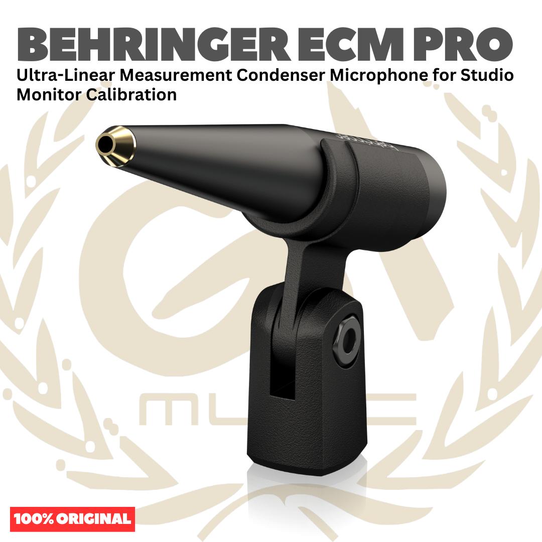 Behringer ECM PRO Ultra-Linear Measurement Condenser Microphone for Studio Monitor Calibration - ECMPRO Mik Kondeser Mikrofon Kondensor RTA Original Asli