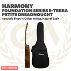 Harmony Foundation Series e-Terra Petite Dreadnought Acoustic Guitar w/Bag - Gitar Akustik Elektrik dg Preamp