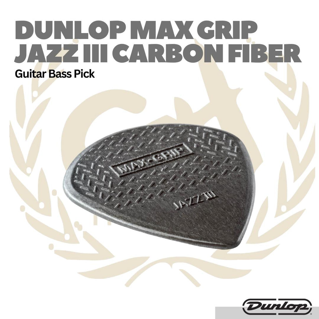 Dunlop Max Grip JAZZ III Carbon Fiber Pick Isi 6 - Pick Gitar Bass