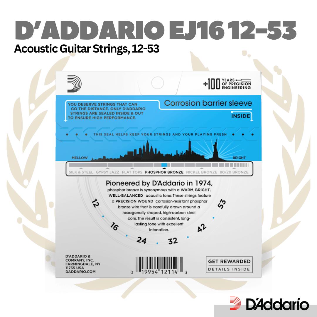 D'addario EJ16 12-53 Acoustic Guitar String - Senar Gitar Akustik