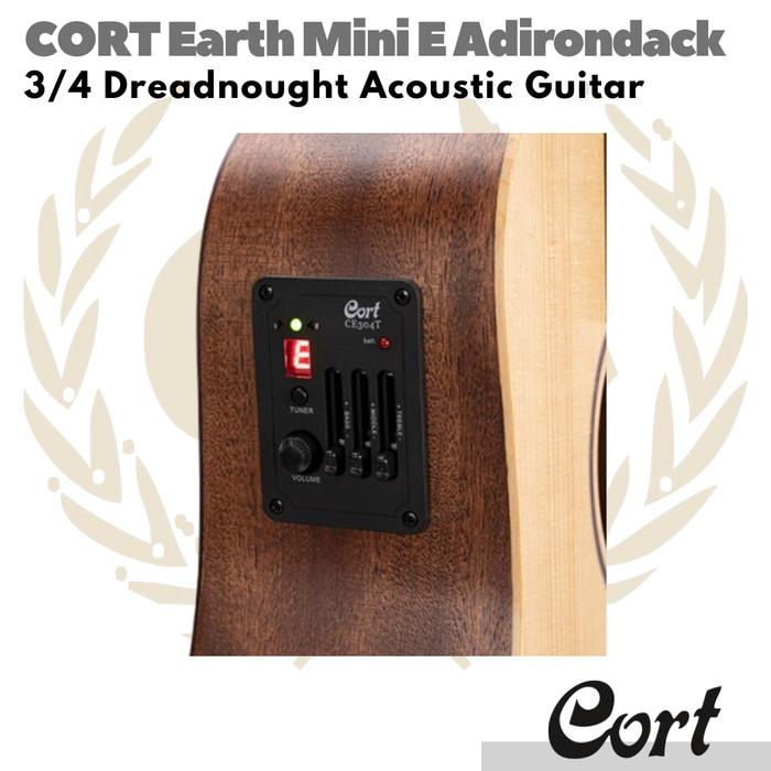 CORT Earth Mini E Adirondack Acoustic Electric Guitar | Gitar Akustik