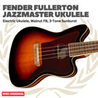 Fender Fullerton Jazzmaster Ukulele - Ukulele Elektrik Body Jazzmaster Mini 4-Senar With Preamp Original Asli