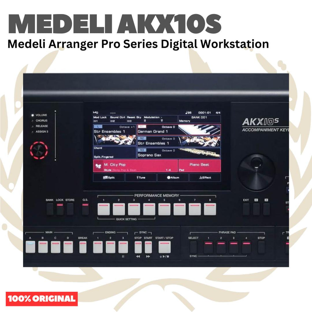 MEDELI AKX10S 61-Keys Arranger Pro Series Digital Workstation Keyboard - AKX10-S Keyboard 7" Touch Screen Display Original Asli