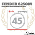 Fender 8250M Nickel Plated Taperwound Long Scale Bass Strings, 45-110