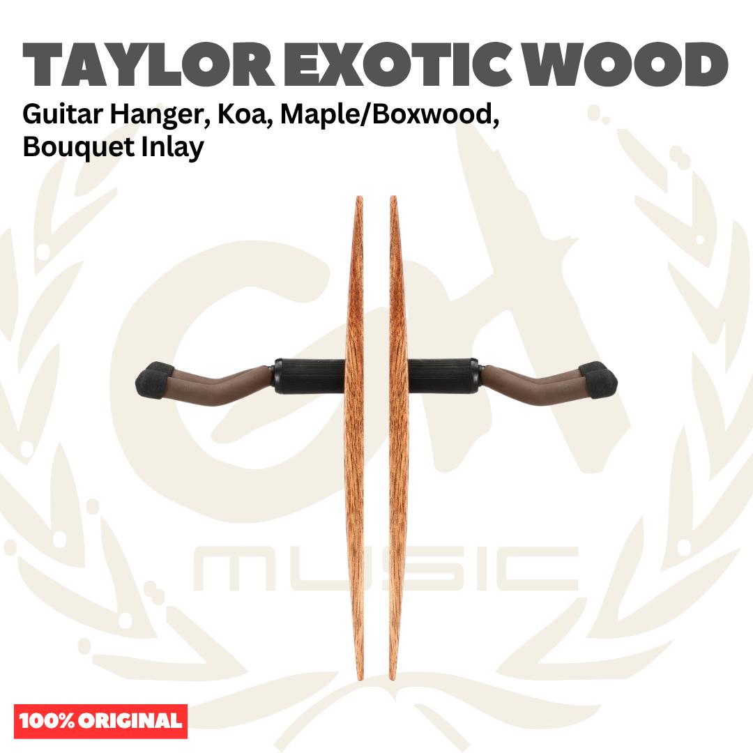 Taylor Exotic Wood Guitar Hanger, Koa, Maple/Boxwood, Bouquet Inlay - Stand Gitar Gantung