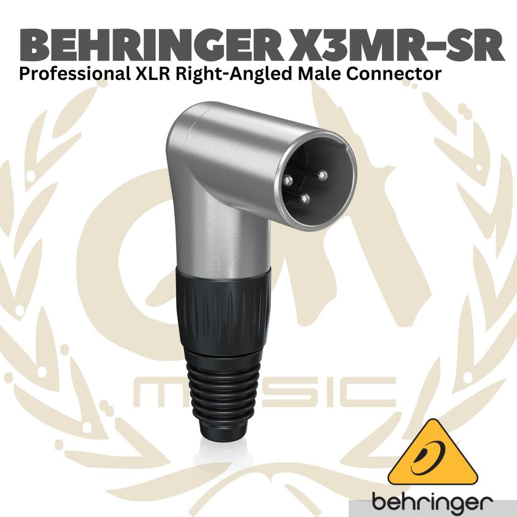 Behringer X3MR Professional XLR Right-Angled Male Connector - Jack XLR Male Angled 3 Pin X3-MR
