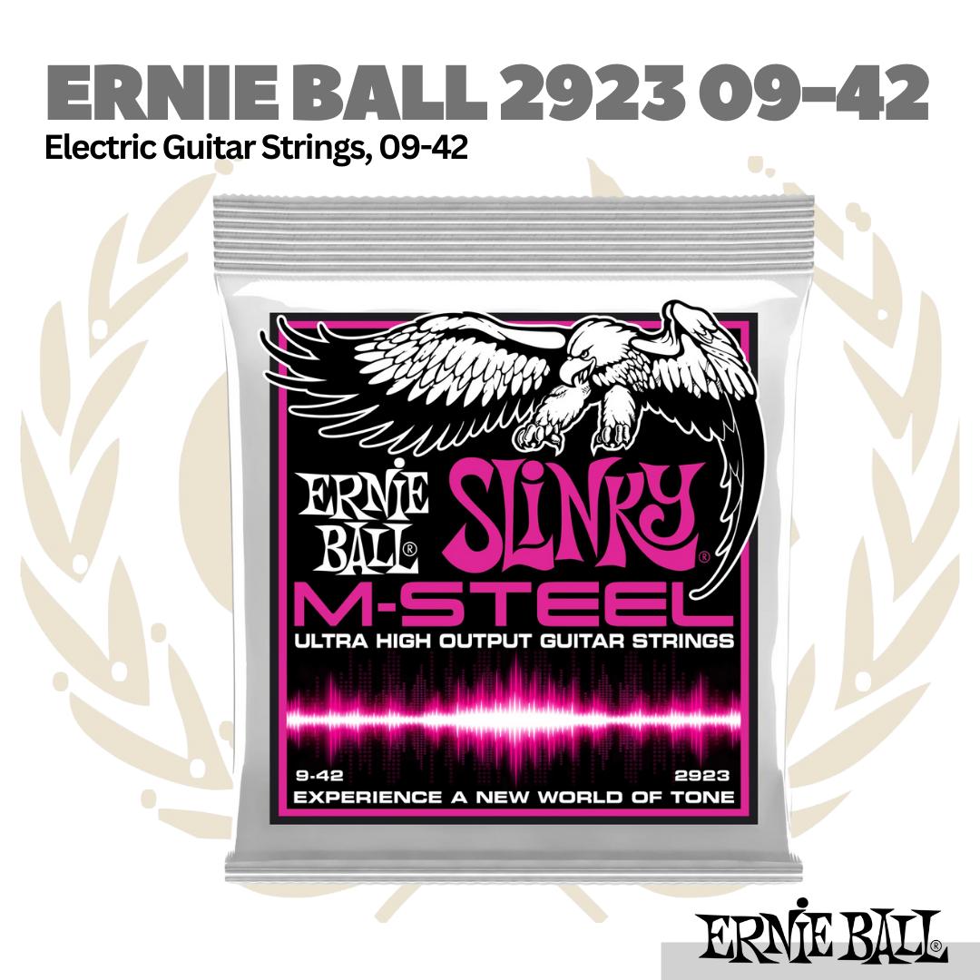 Ernie Ball 2923 Super Slinky M-Steel Electric Guitar Strings, 9-42 - Senar Gitar
