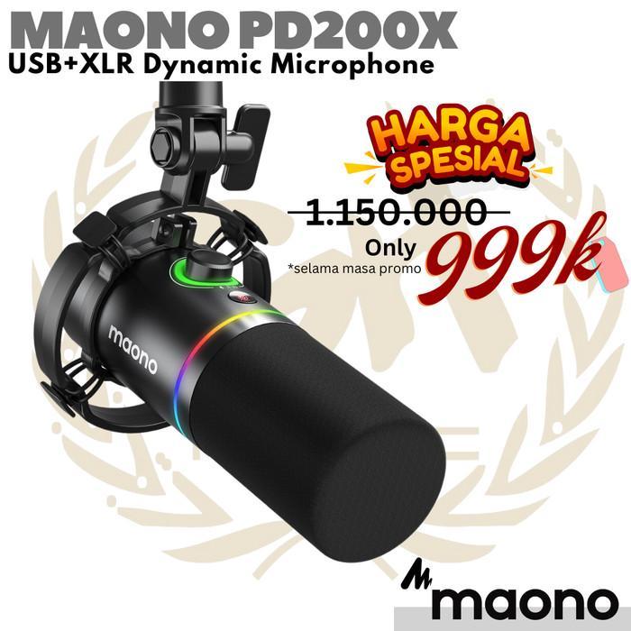 MAONO PD200X USB / XLR Dynamic Microphone | Gaming Podcast PD200 RGB