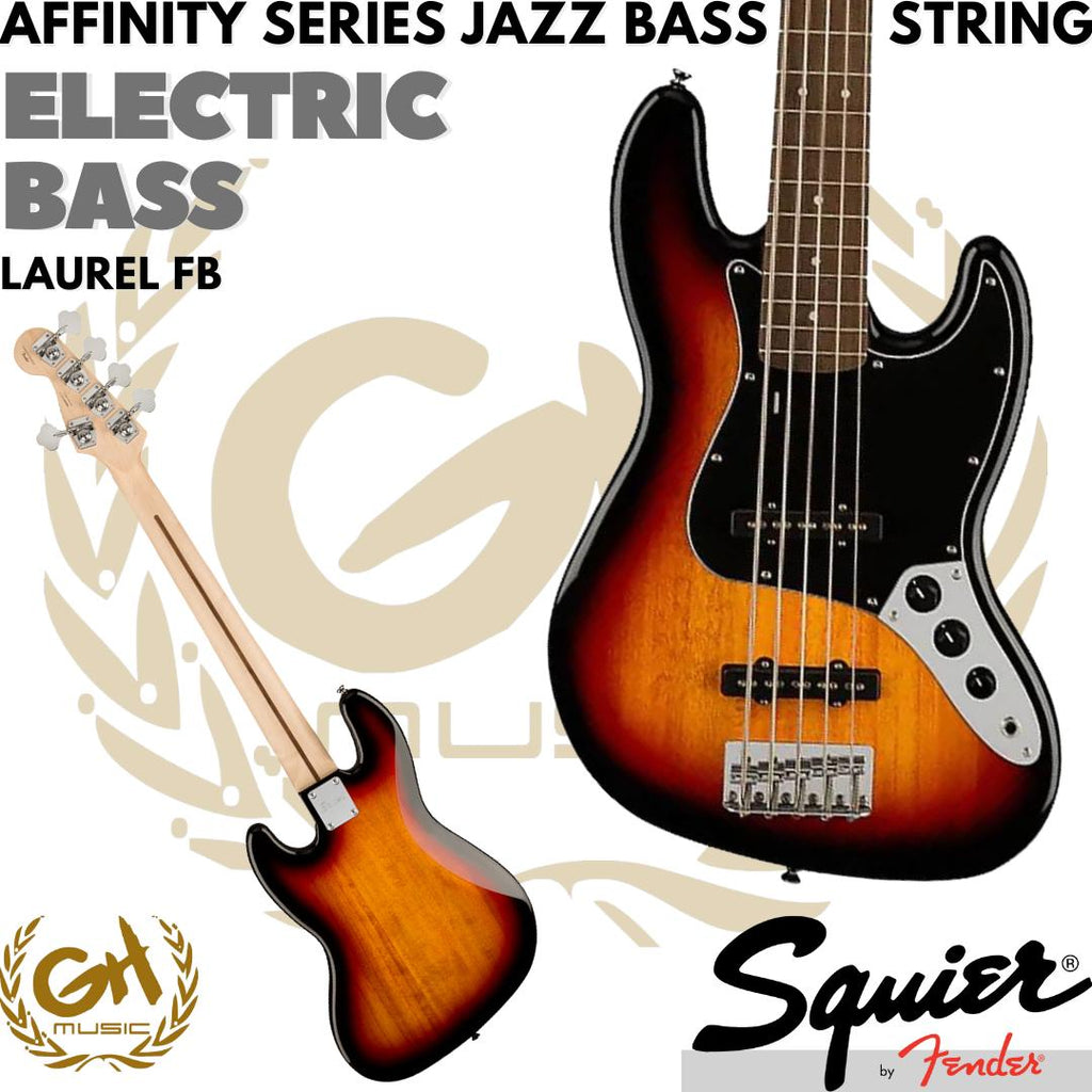 Squier Affinity Series Jazz Bass V 5-String Electric Bass, Laurel FB
