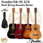 Fender FA 15 3/4 String Acoustic Guitar with Bag | Gitar Akustik FA15